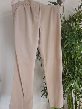 Ninety Beige Straight-Leg Trousers